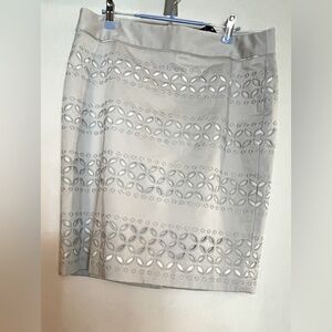 Grey floral cut out pencil skirt